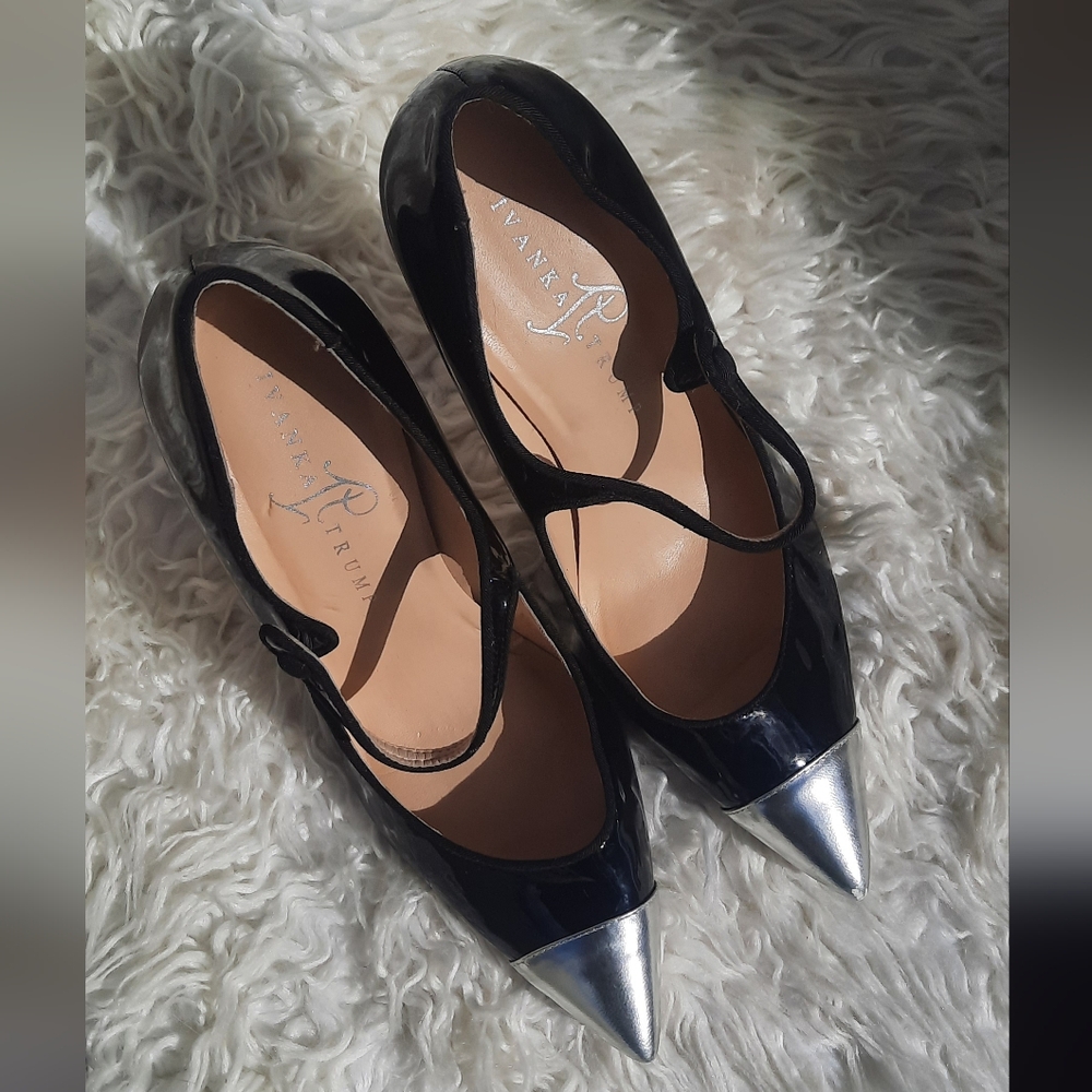 Ivanka Trump Black & Silver Heels - Picture 6 of 14